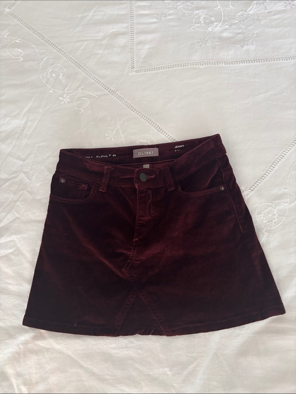 DL1961 Burgundy Corduroy Mini Skirt